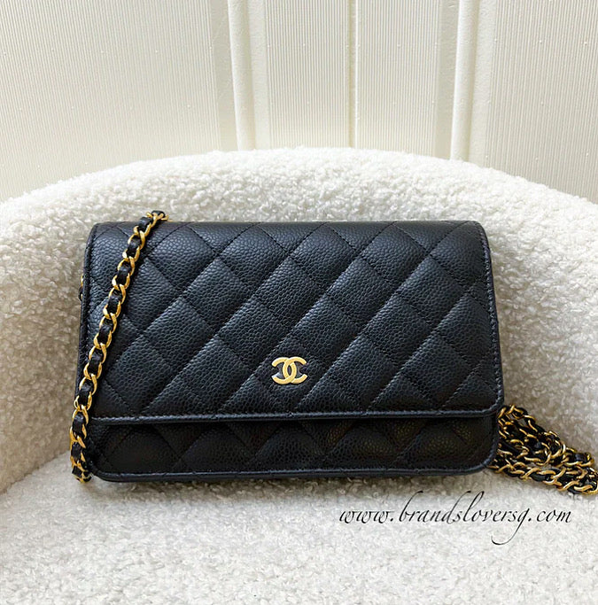 Chanel Classic Wallet on Chain WOC in Black Caviar and GHW