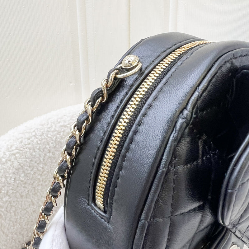 Chanel Large Heart Bag in Black Lambskin and GHW