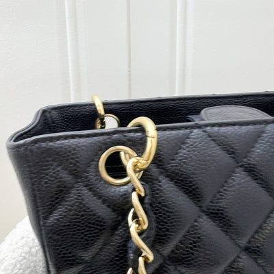 Chanel Petite Shopping Tote PST in Black Caviar and GHW