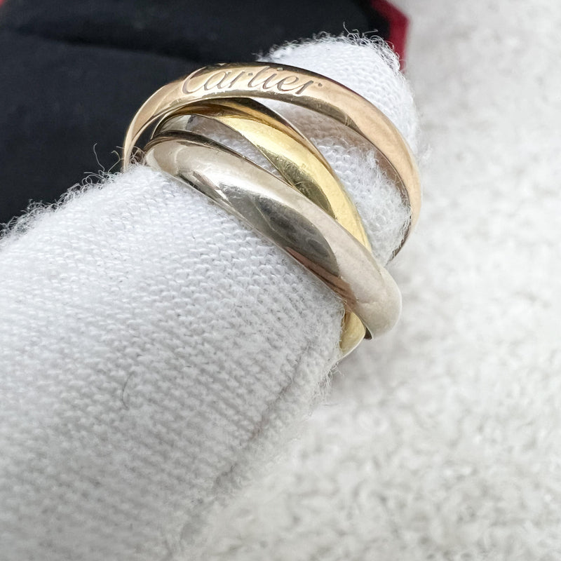 Cartier Trinity Ring in 18K Yellow Gold, White Gold and Rose Gold Sz 50