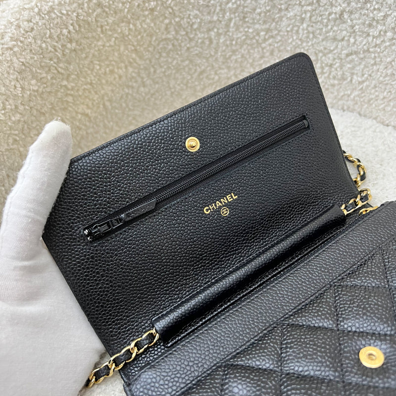 Chanel Classic Wallet on Chain WOC in Black Caviar and GHW