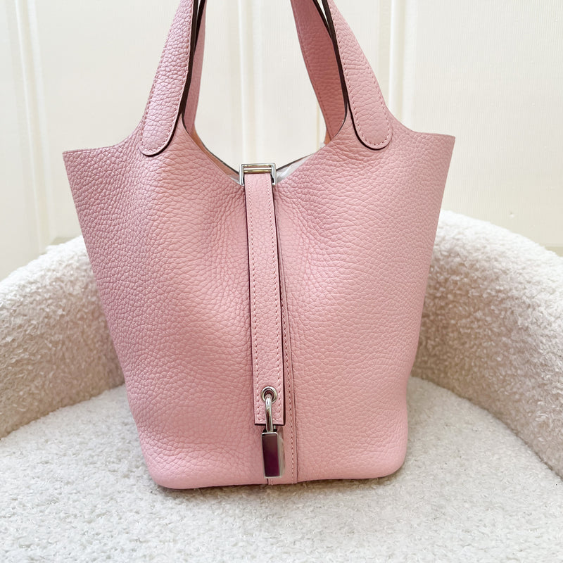 Hermes Picotin 18 in Rose Sakura Clemence Leather and PHW