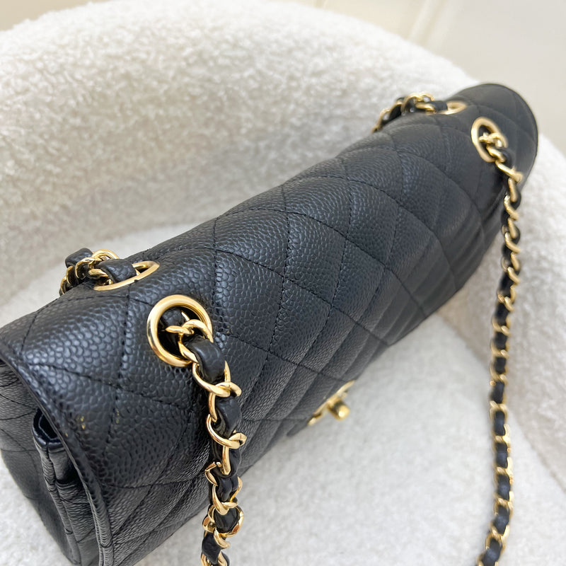 Chanel Medium Classic Flap CF in Black Caviar and 24K GHW