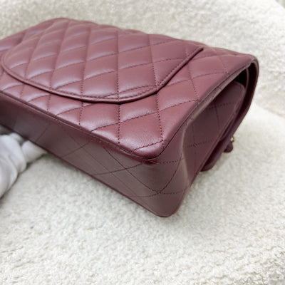 Chanel Small Classic Flap CF in Burgundy Lambskin and LGHW