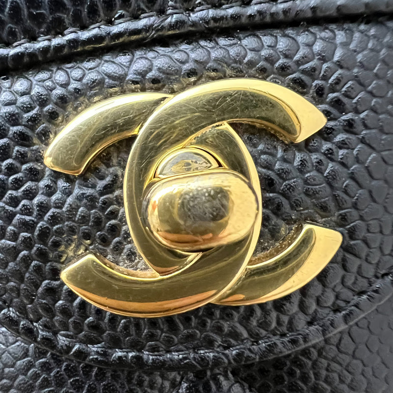 Chanel Medium Classic Flap CF in Black Caviar and GHW