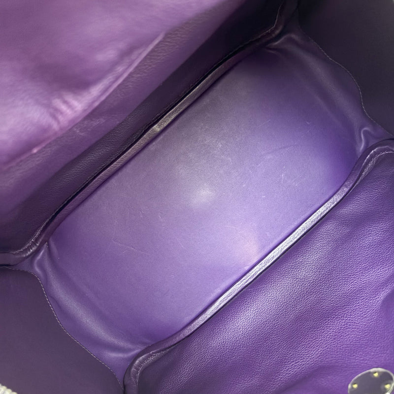 Hermes Lindy 30 in Dark Purple (Likely Cassis) Evercolor Leather and PHW