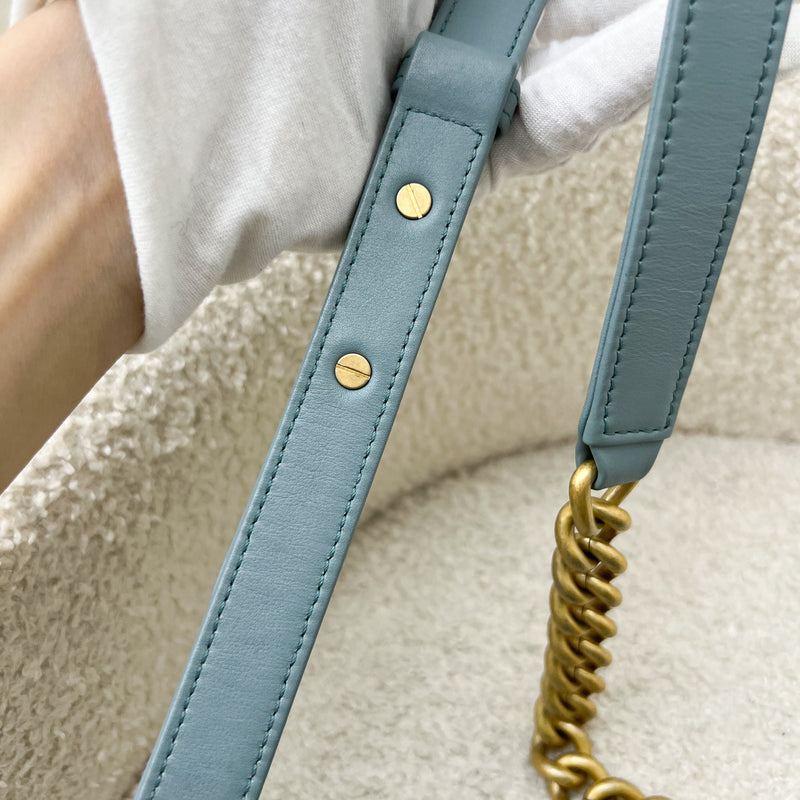 Chanel Small 20cm Boy Flap in Seafoam Lambskin and AGHW