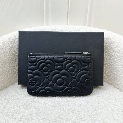 Chanel Mini O-Case in Black Camelia Calfskin and SHW