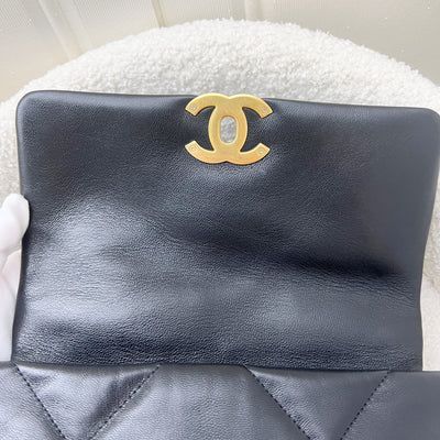 Chanel 19 Small Flap in Black Goatskin and 3-tone HW