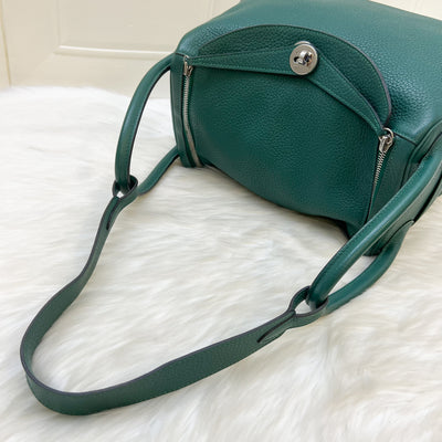 Hermes Lindy 30 in Green (Likely Malachite) Clemence Leather and PHW