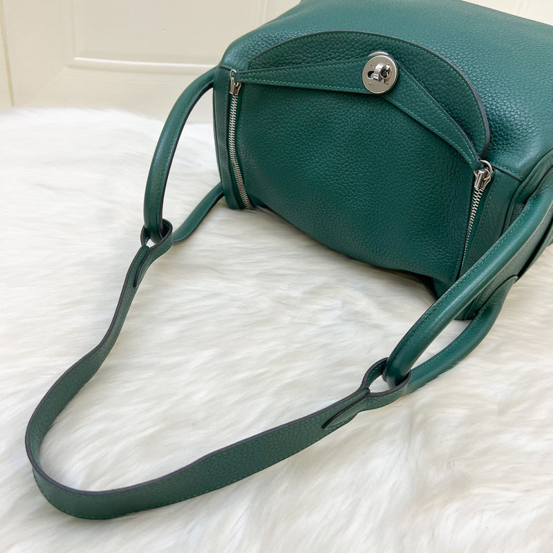 Hermes Lindy 30 in Green (Likely Malachite) Clemence Leather and PHW