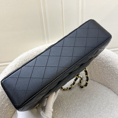 (June 2024 Receipt) Chanel Medium Classic Flap CF in Black Lambskin and GHW (Model: A01112)