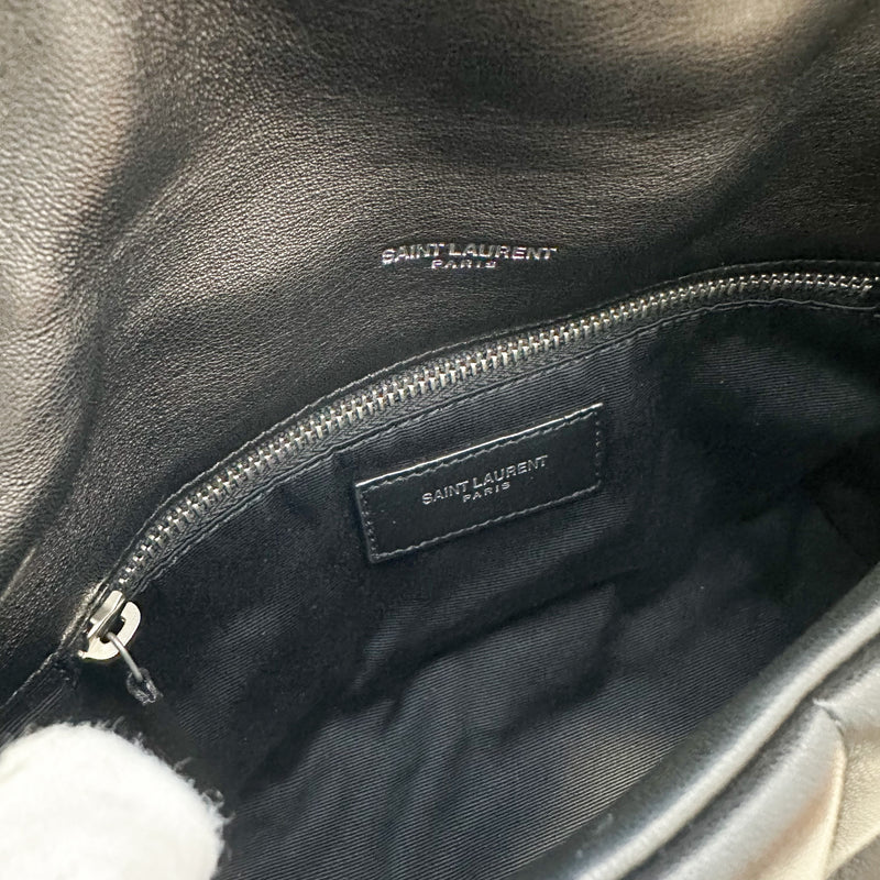 Saint Laurent YSL Toy Puffer Flap Bag in Black Lambskin and RHW