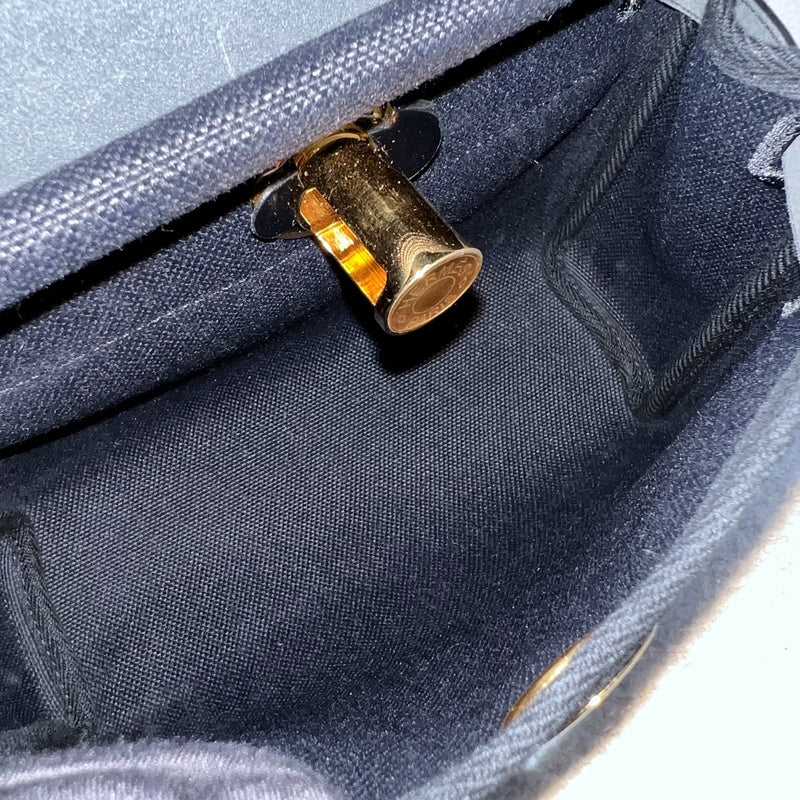 Hermes Mini Herbag Retourne in Noir Black Toile Militaire Canvas, Black Vache Hunter Leather and GHW