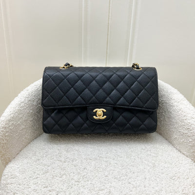 Chanel Medium Classic Flap CF in Black Caviar and 24K GHW