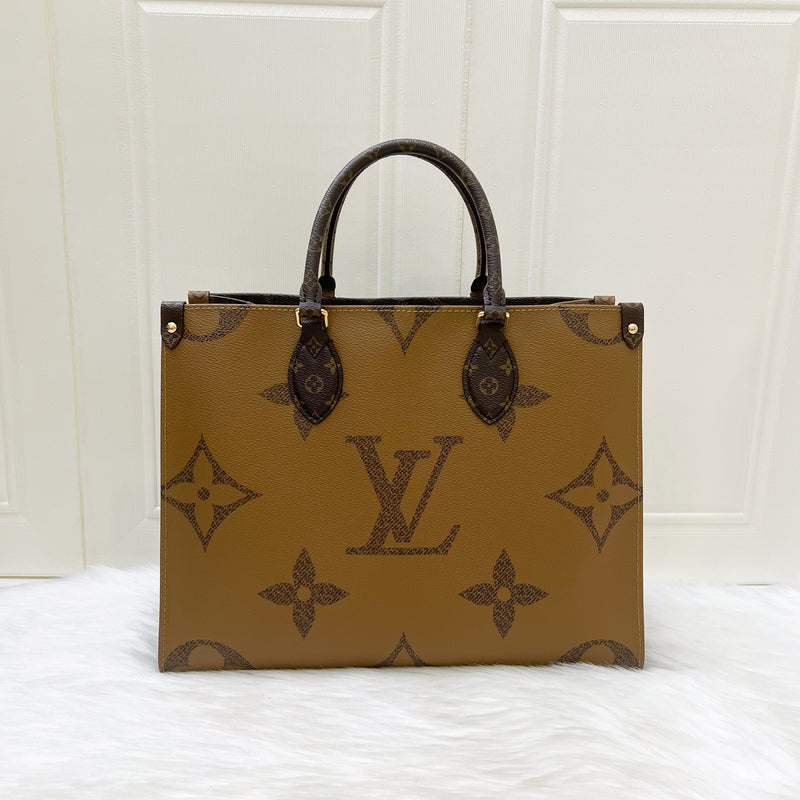 LV Onthego MM in Reverse Monogram Canvas and GHW