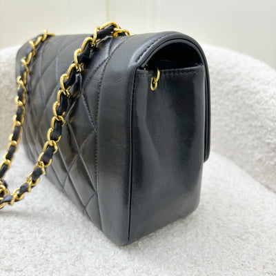 Chanel Small 22cm Diana Flap in Black Lambskin and 24K GHW