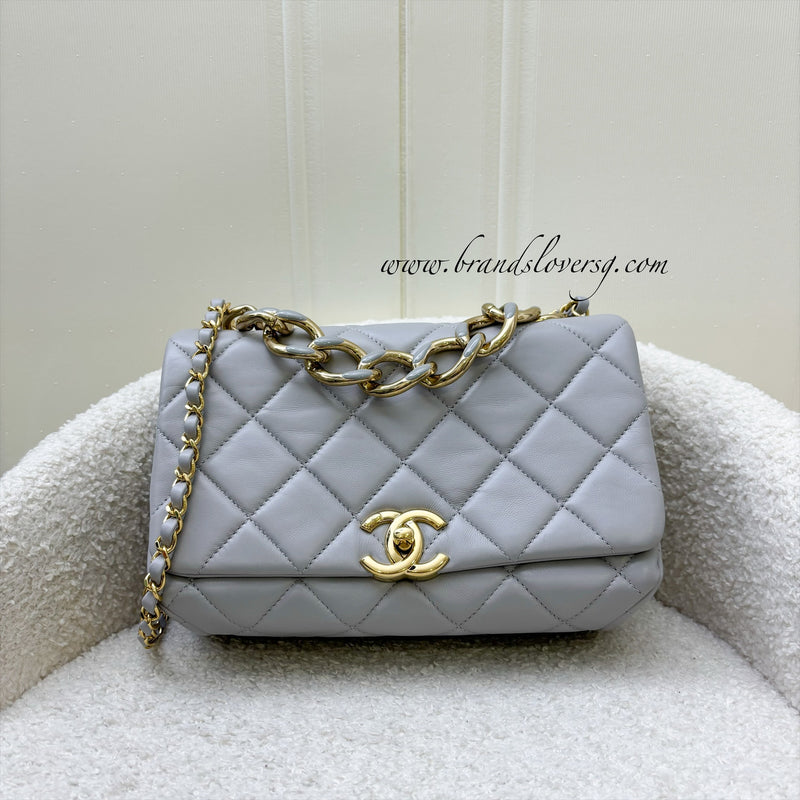 Chanel 22A Seasonal Flap in Grey Lambskin and GHW