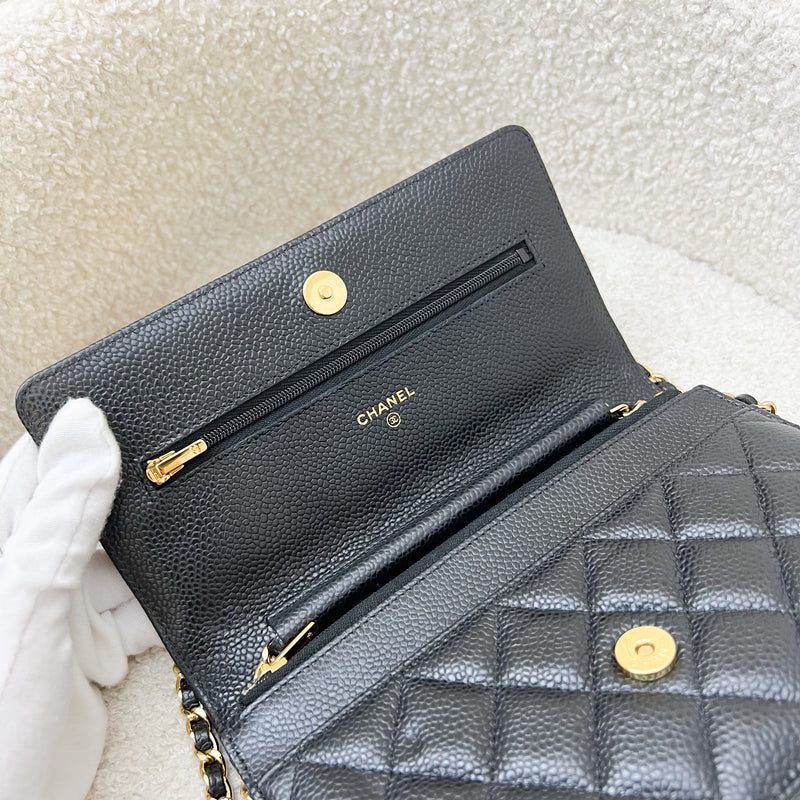 Chanel Classic Wallet on Chain WOC in Black Caviar and GHW