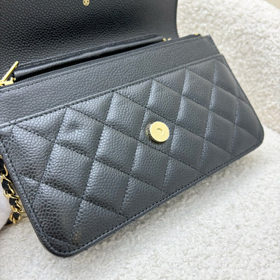 Chanel Classic Wallet on Chain WOC in Black Caviar and GHW