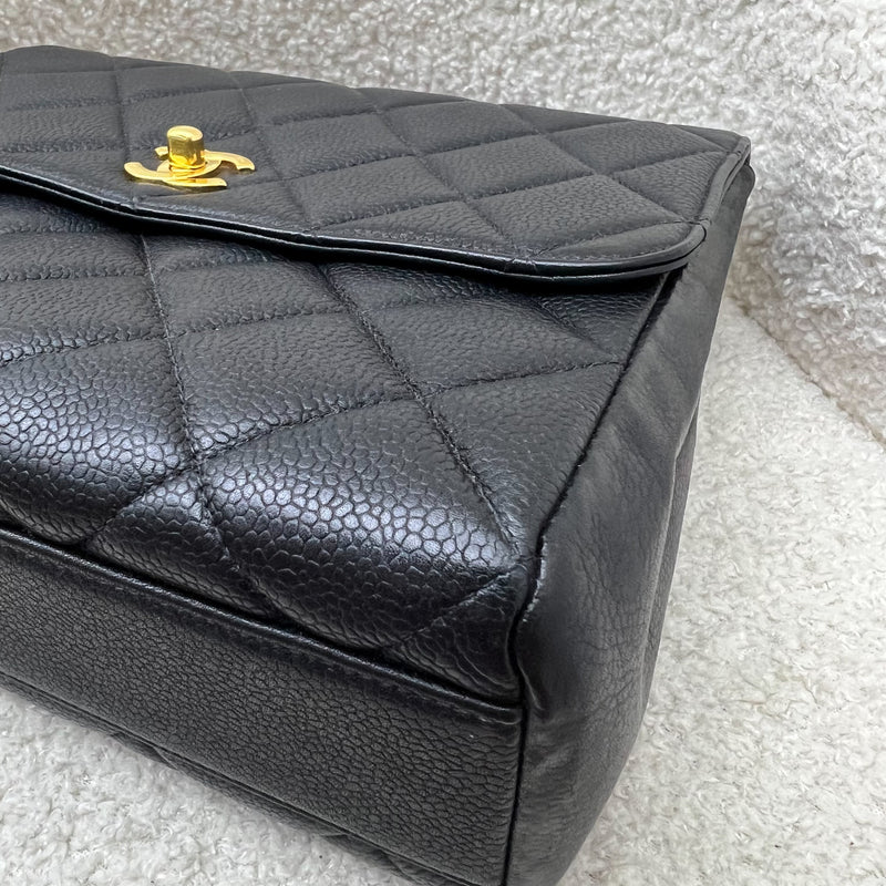 Chanel Vintage Medium Square Flap in Black Caviar and 24K GHW