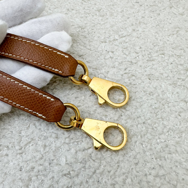 Hermes Vintage Kelly 28 Sellier in Gold Courcheval / Epsom Leather and GHW