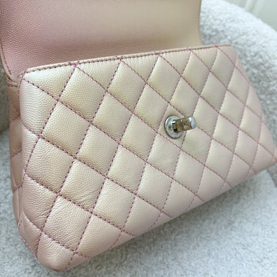 Chanel Small 24cm Coco Handle in 21K Iridescent Pink Caviar and Rainbow HW