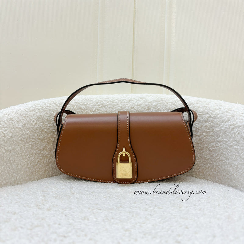 Celine Tabou Clutch on Strap in Tan Calfskin and GHW