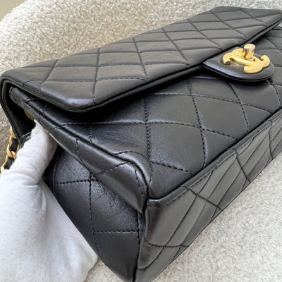 Chanel 23P Seasonal Flap Bag in Black Lambskin and AGHW