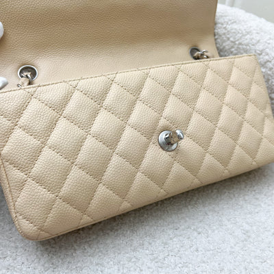 Chanel East West Flap Bag in Beige Caviar and SHW