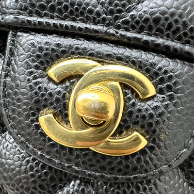 Chanel Medium Classic Flap CF in Black Caviar and GHW