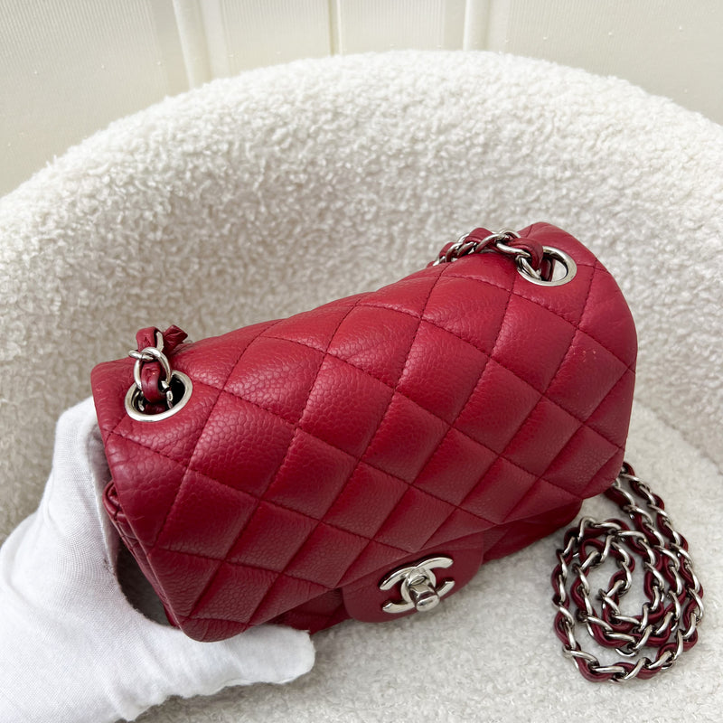 Chanel Classic Square Mini Flap in Red Caviar and SHW