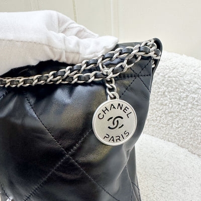 Chanel 22 Mini Hobo Handbag in Black Shiny Calfskin and SHW