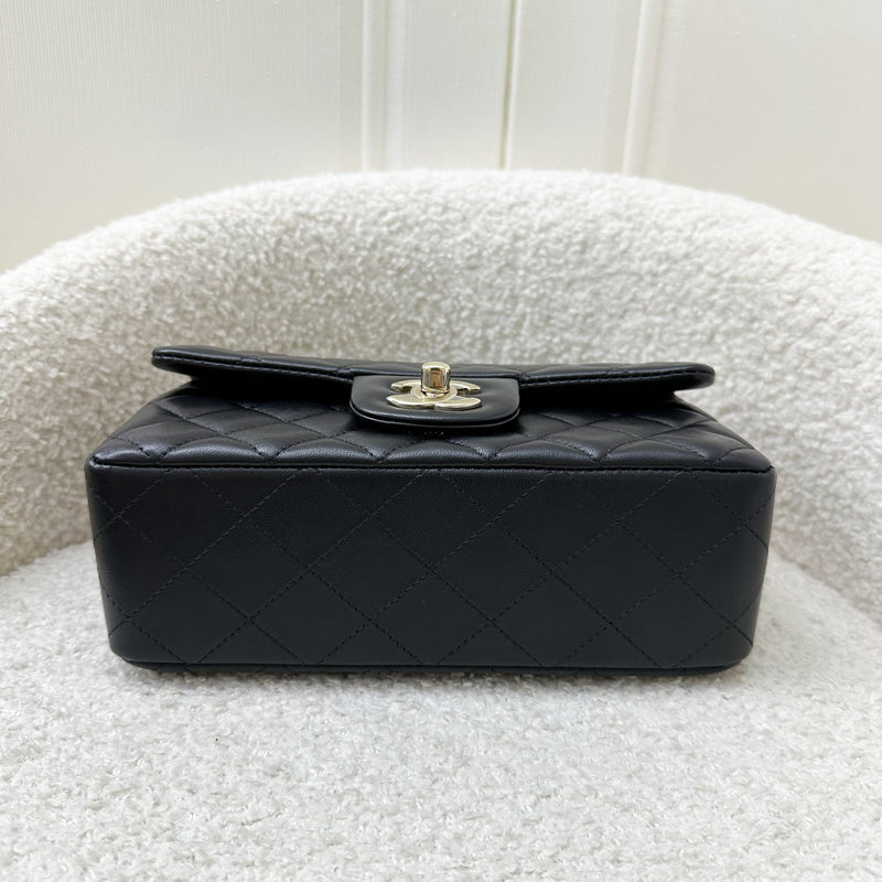 Chanel Mini Rectangle Flap in Black Lambskin and LGHW