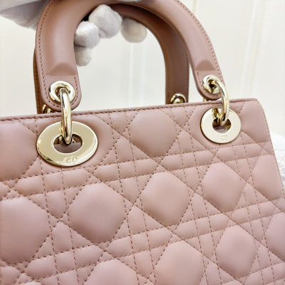 Dior Lady Dior ABCDior Small Bag in Blush Pink Lambskin and LGHW