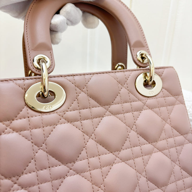 Dior Lady Dior ABCDior Small Bag in Blush Pink Lambskin and LGHW