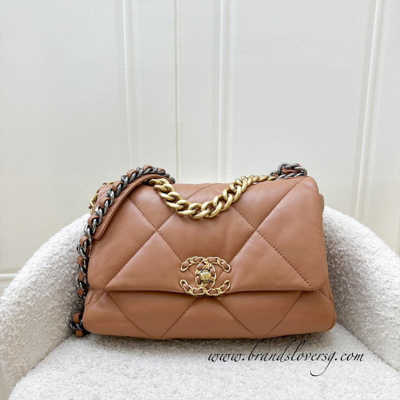 Chanel 19 Small Flap in 21K Caramel Lambskin 3-tone HW