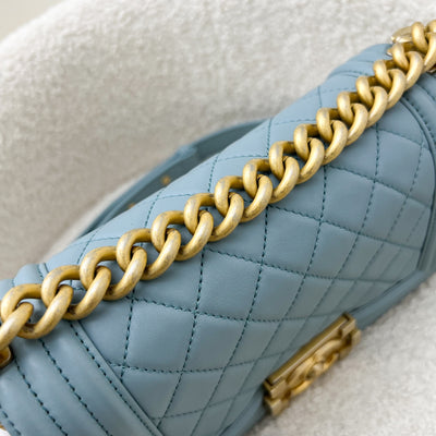 Chanel Small 20cm Boy Flap in Seafoam Lambskin and AGHW