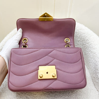 Chanel 16C Pagoda Small Flap in Dark Pink Lambskin and Gosgrain and AGHW