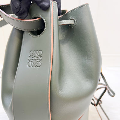Loewe Balloon Bag in Dark Olive Green Calfskin and GHW