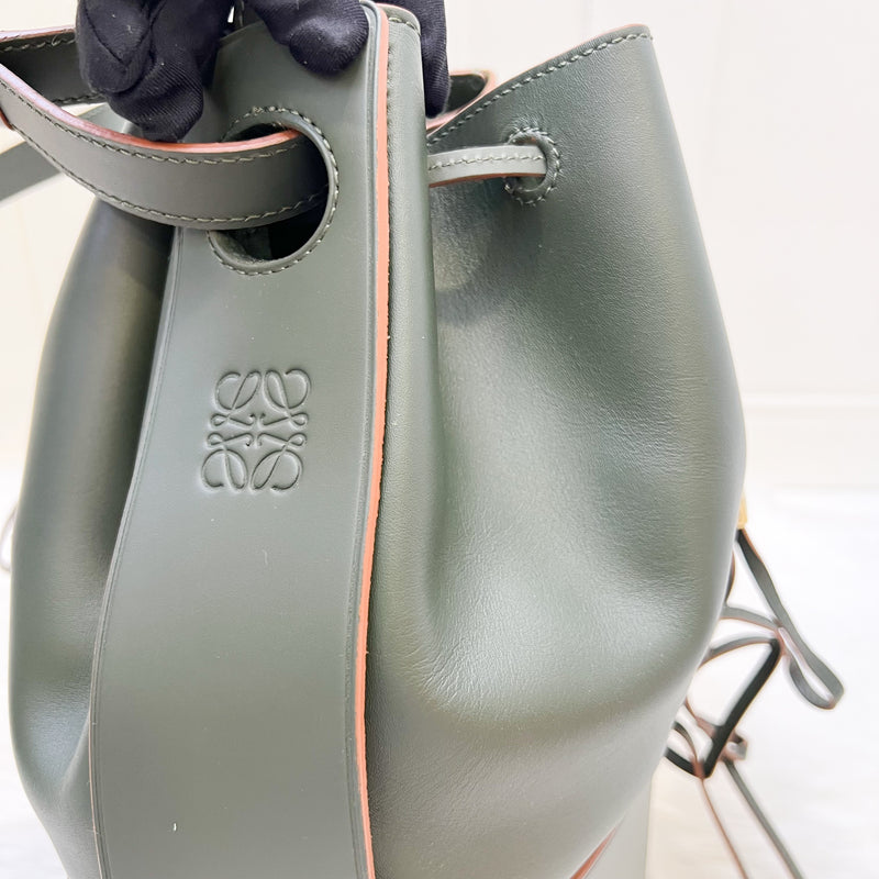 Loewe Balloon Bag in Dark Olive Green Calfskin and GHW