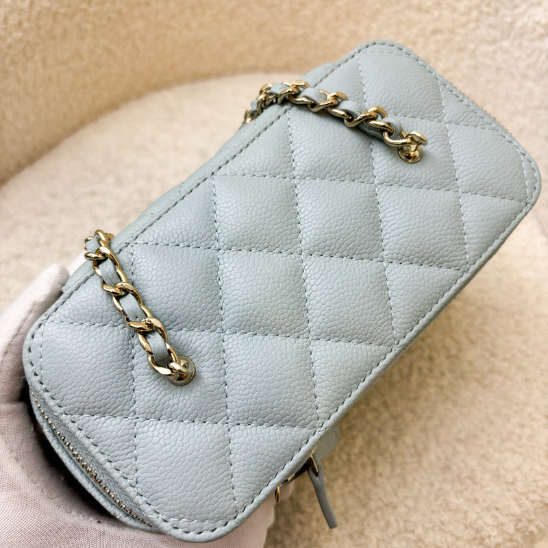 Chanel 22P Small Vanity in Light Blue Caviar and LGHW