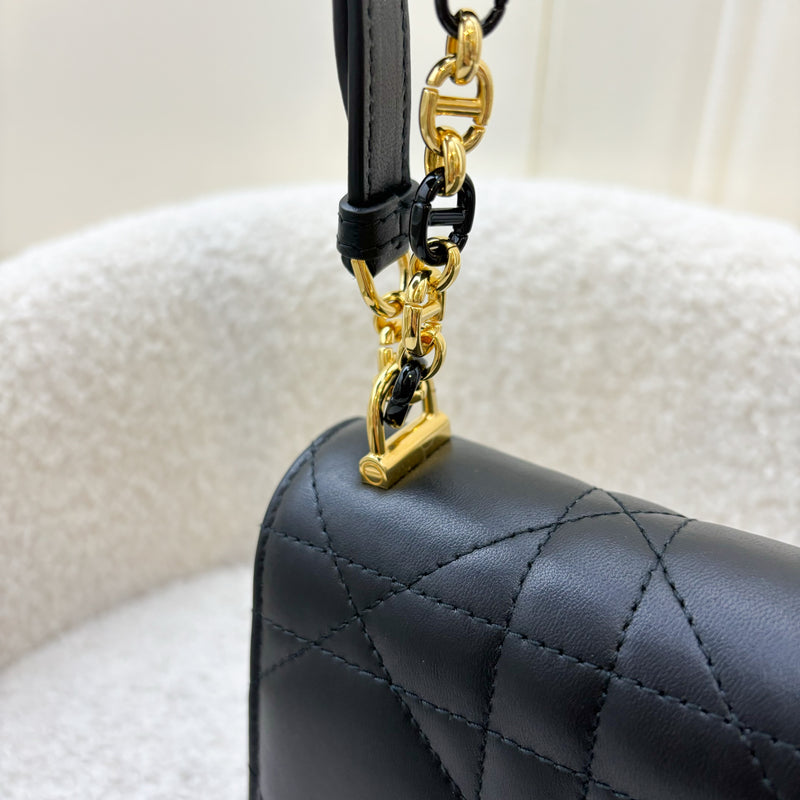 Dior Miss Caro Mini Flap Bag in Black Macrocannage Lambskin and GHW