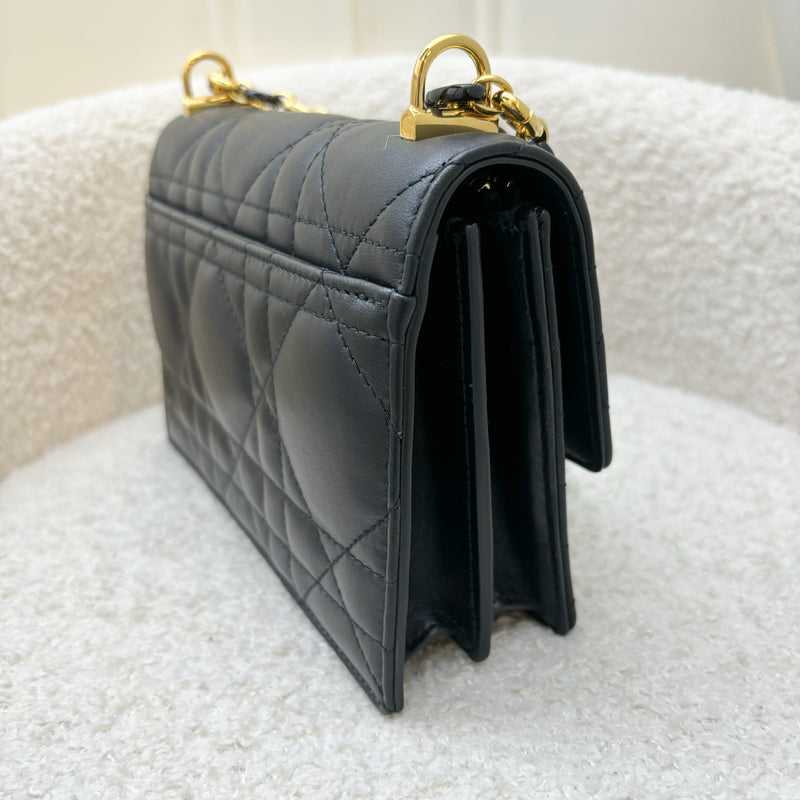 Dior Miss Caro Mini Flap Bag in Black Macrocannage Lambskin and GHW