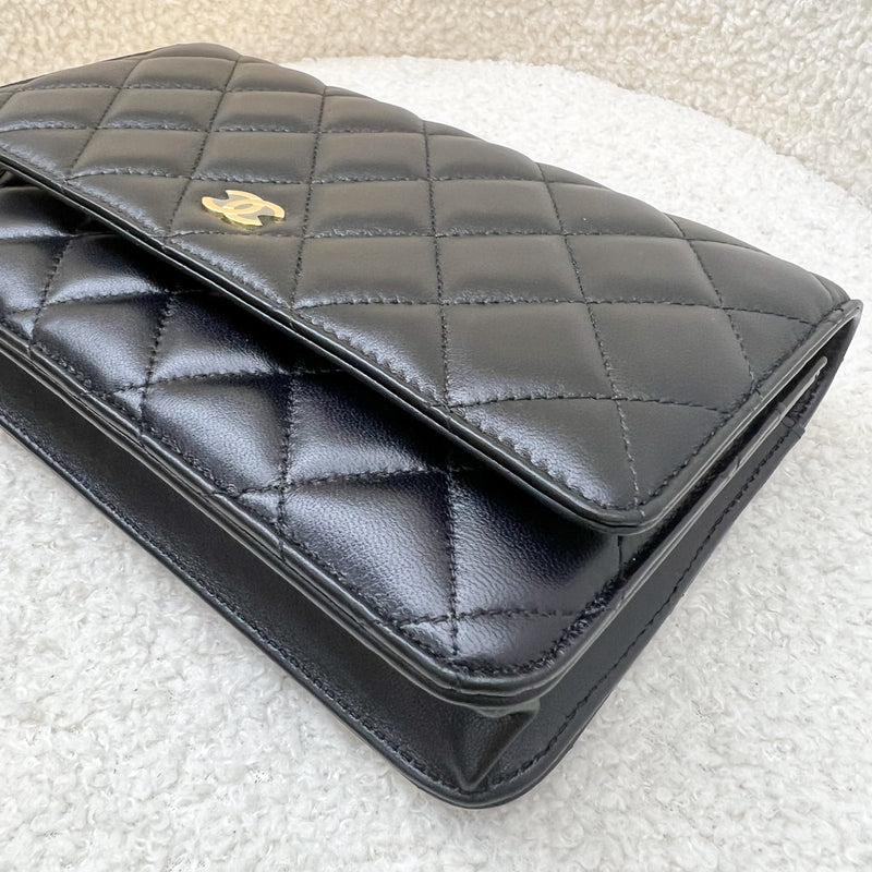 Chanel Classic Wallet on Chain WOC in Black Lambskin and GHW