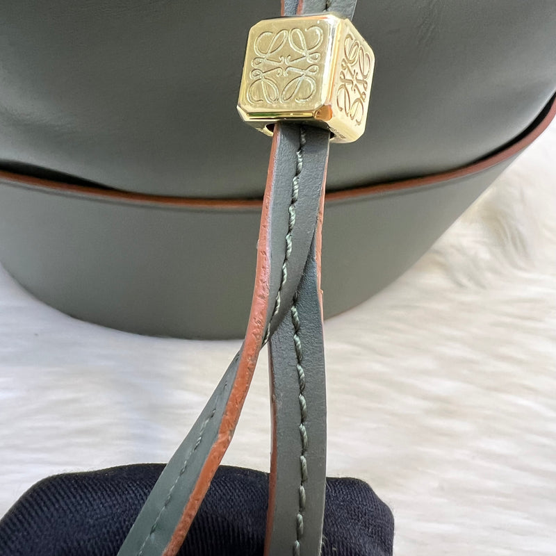 Loewe Balloon Bag in Dark Olive Green Calfskin and GHW