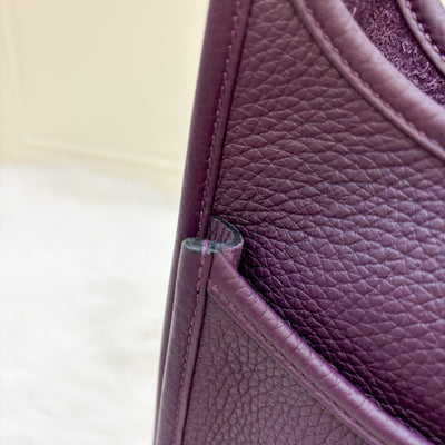 Hermes Evelyne PM 29 in Cassis Clemence Leather and GHW