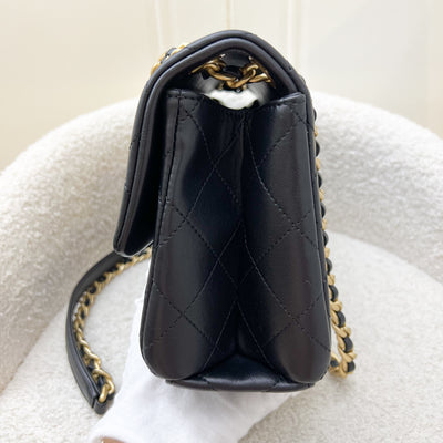 Chanel 23P Seasonal Flap Bag in Black Lambskin and AGHW