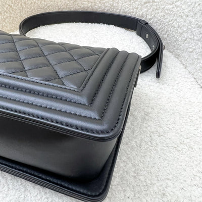 Chanel Small 20cm Boy Flap in Black Calfskin and RHW