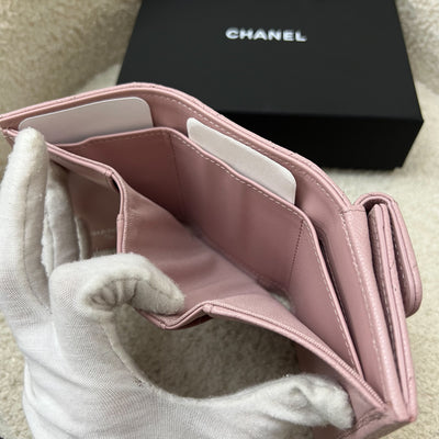 Chanel Small Trifold Compact Wallet in Pink Caviar and LGHW